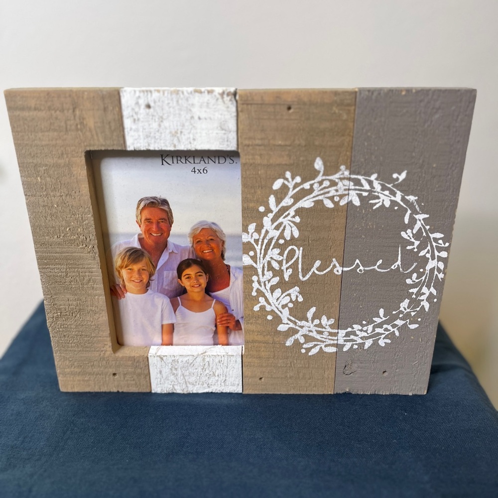 Kirklands ✨new✨ blessed distressed wood 4x6 picture frame